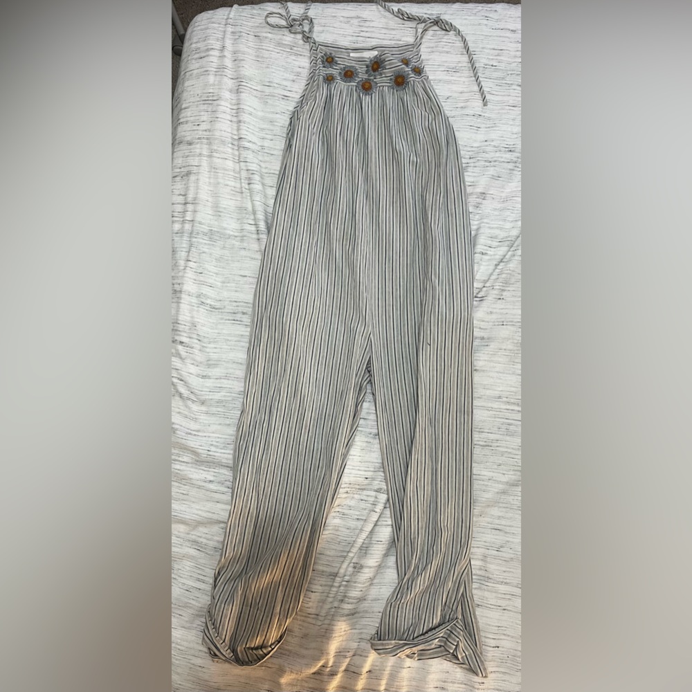 THE GREAT. striped jumpsuit